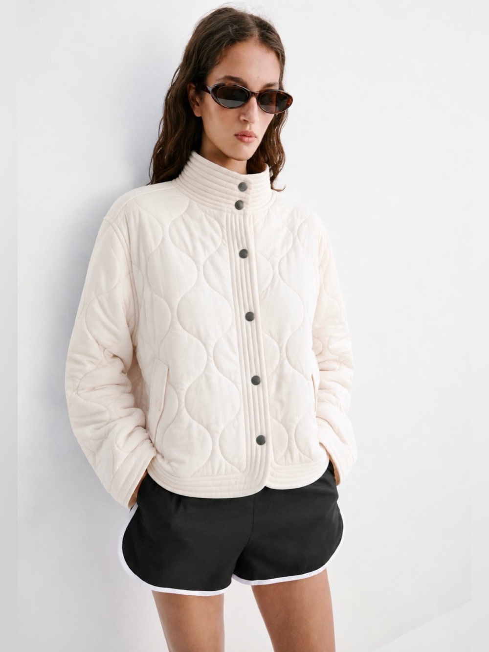 NWOT Z Supply Lightweight Snap-Front Quilted Jacket in Creamy White Size Small